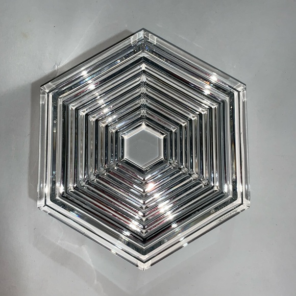 BACCARAT lead crystal 6 point WINE BOTTLE COASTER - Picture 12 of 12